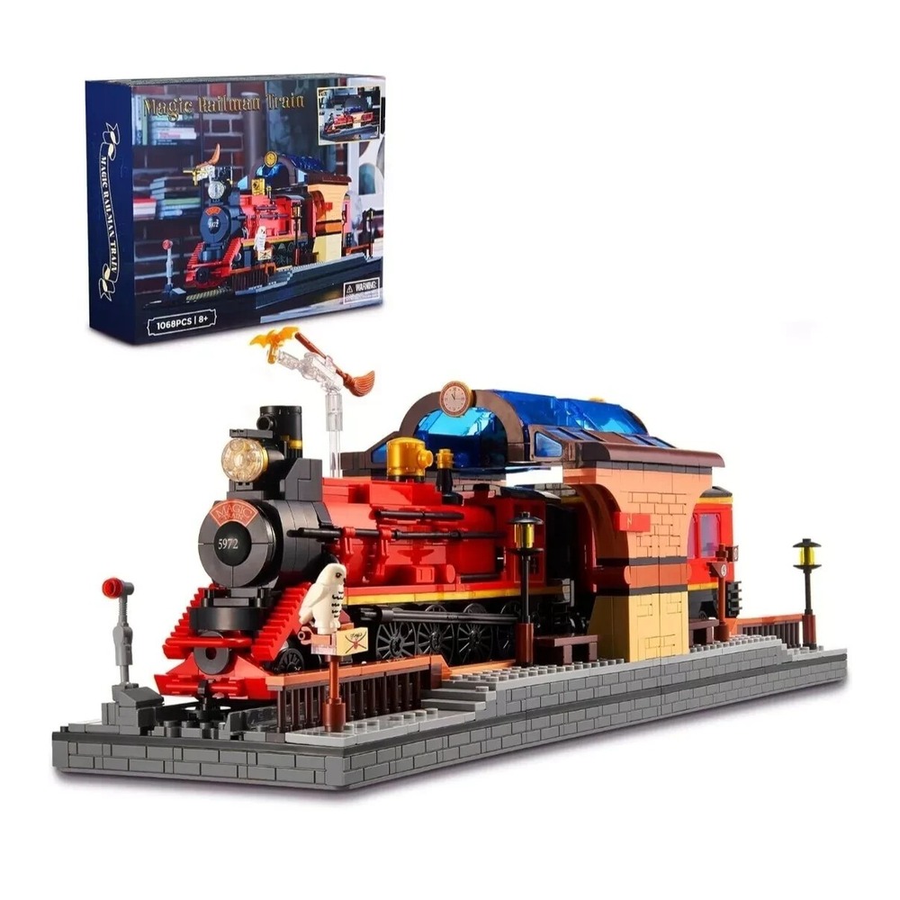 WALARLO  2 in 1 Harry Train & Bookshelf Building Set, Ideal Collectible 1068pc